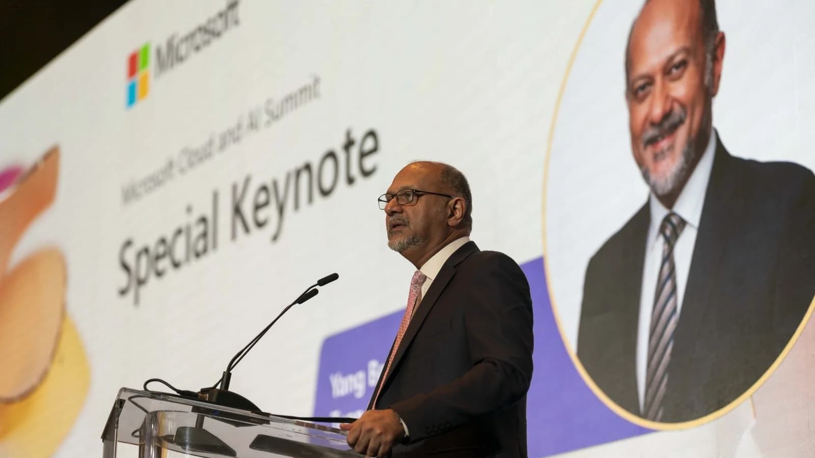 Digital Minister Gobind Singh Deo delivers the AIForMYFuture launch keynote in Kuala Lumpur