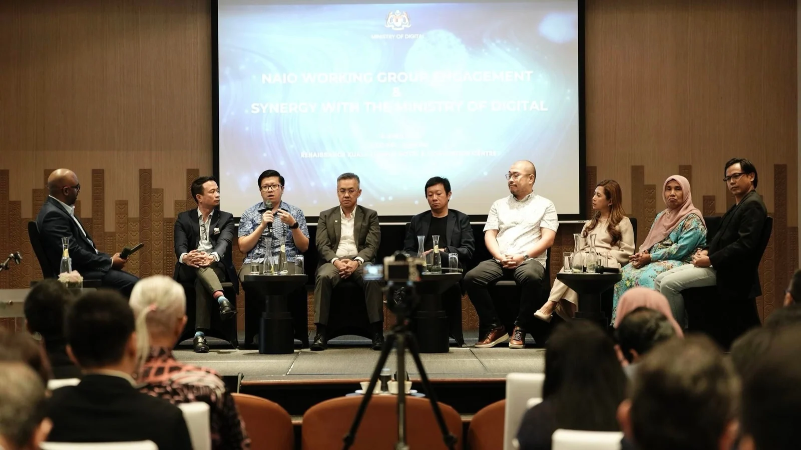 Malaysian policy and industry participants speaking at an AI governance roundtable
