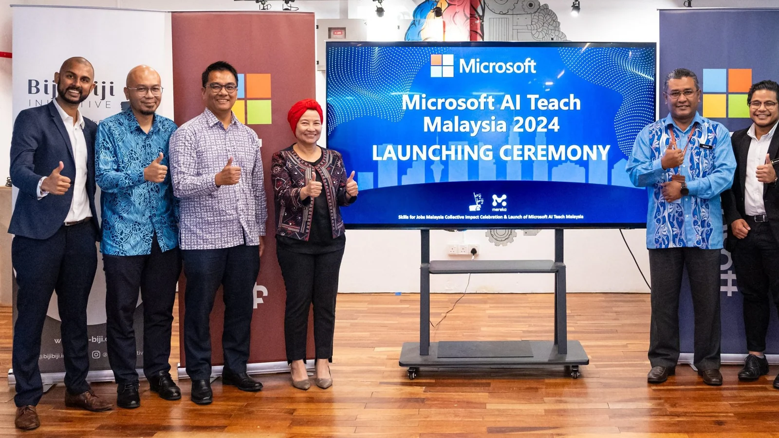 Officials at the AI TEACH Malaysia launch ceremony in Kuala Lumpur on 8 February 2024