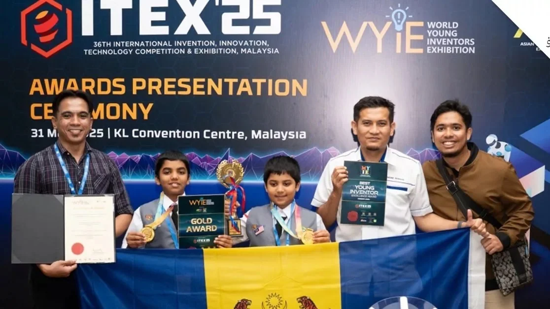 Malaysian primary-school students behind Minedu AI at the 2025 invention awards