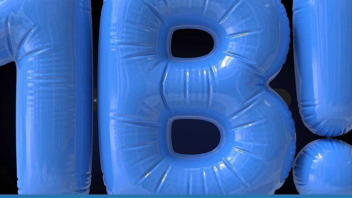 Blue number-one and letter-B balloons marking Gemini's one-billion-user milestone