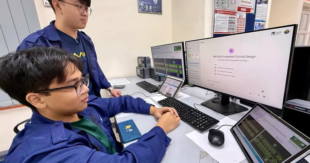 UniMAP students using Gemini during an integrated circuits design course
