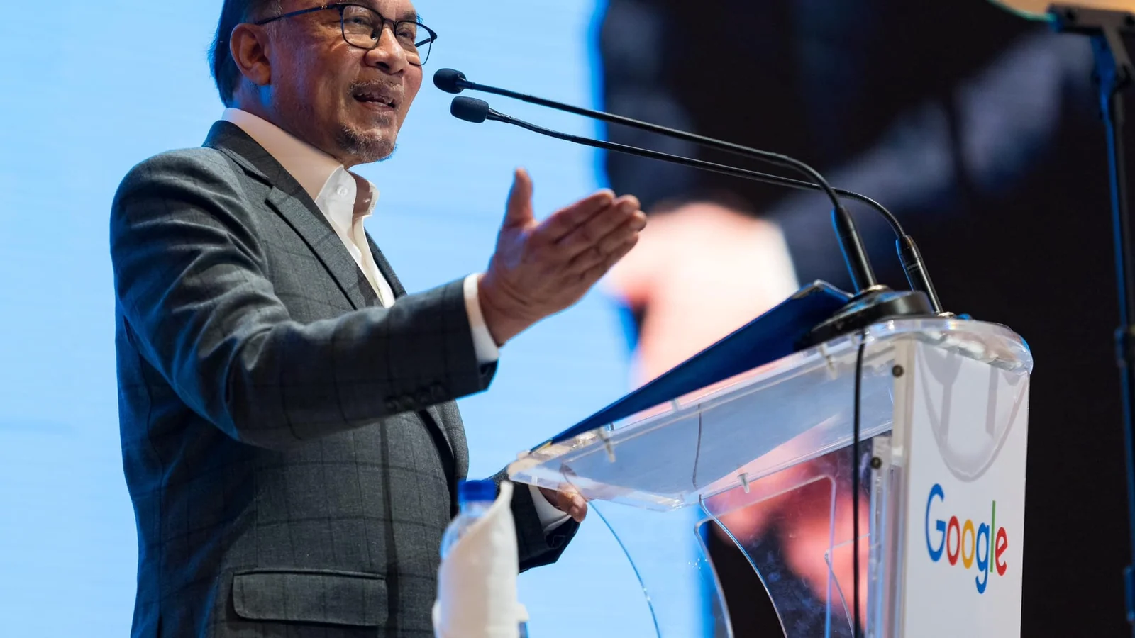 Prime Minister Anwar Ibrahim speaks at Google's Malaysia data centre and cloud region event