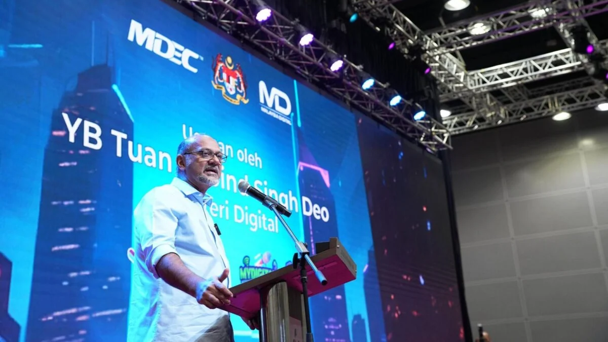 Digital Minister Gobind Singh Deo speaks at a 2024 MDEC and Malaysia Digital event