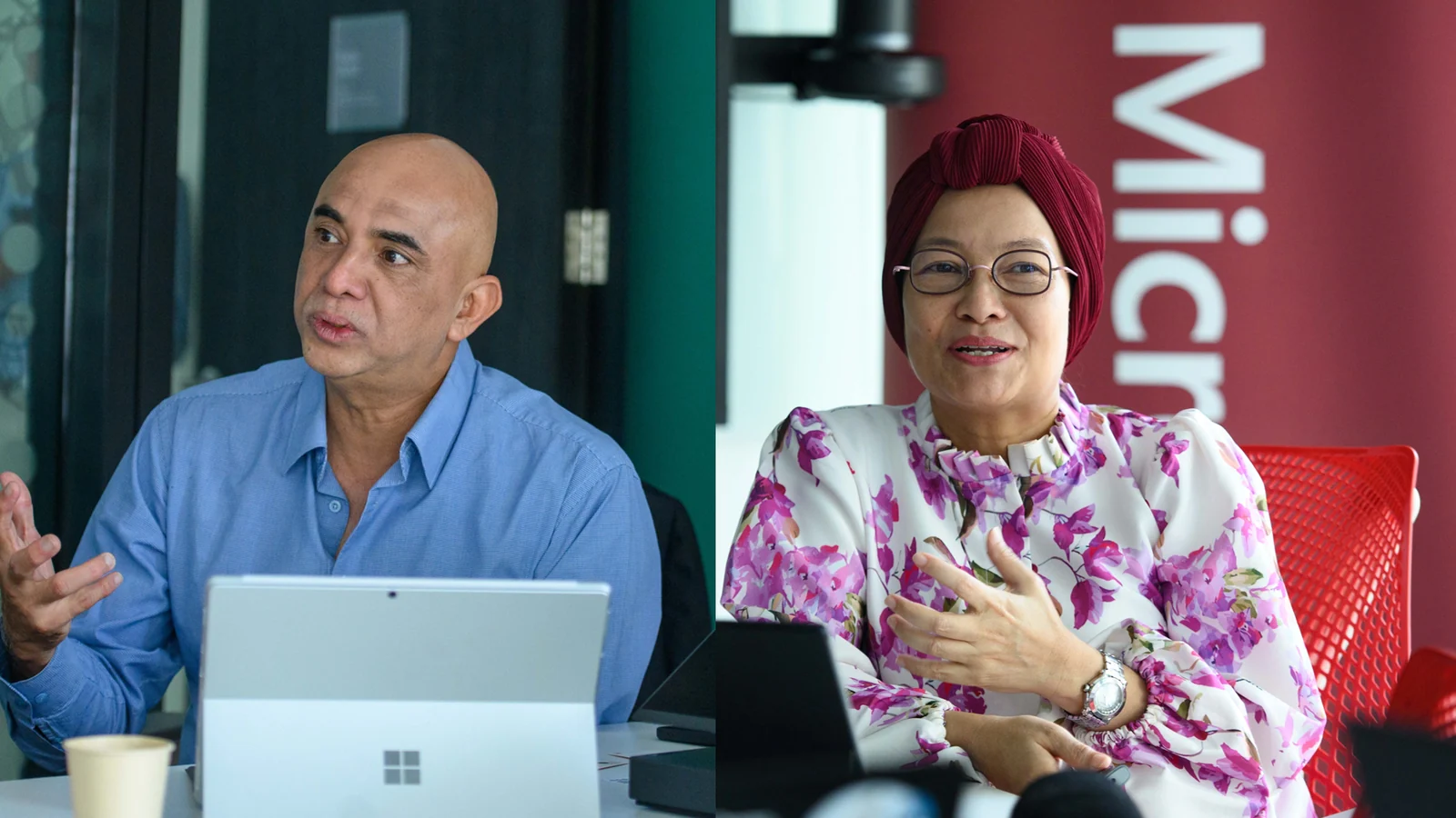 K Raman and Azizah Ali present Malaysia's 2023 Work Trend Index findings at a media briefing
