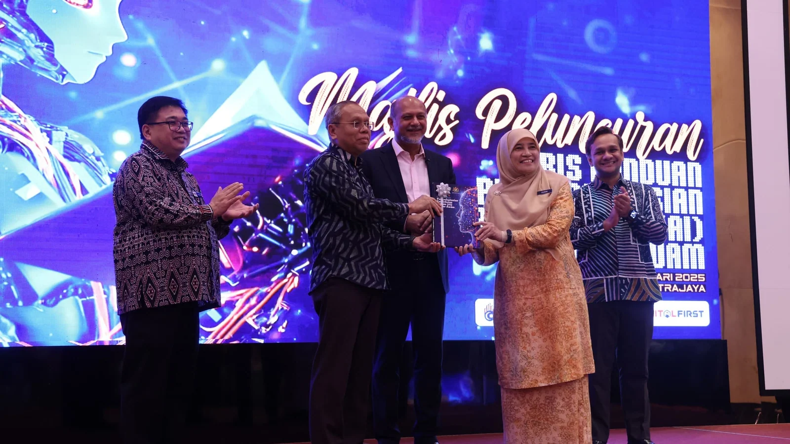 Digital Minister Gobind Singh Deo and officials launch Malaysia's public-sector AI guidelines