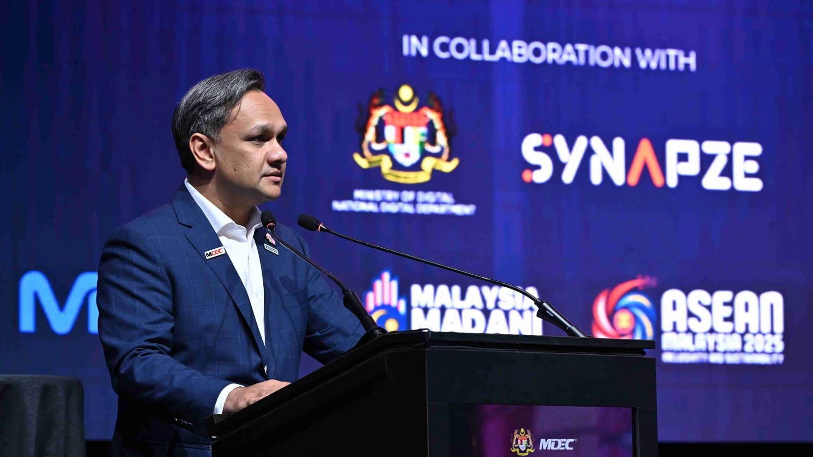 MDEC chief executive Anuar Fariz Fadzil speaking at the Malaysia Digital Xceleration Summit 2025