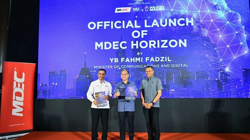 Digital Minister Fahmi Fadzil and MDEC leaders at the official launch of The Horizon on 11 July 2023