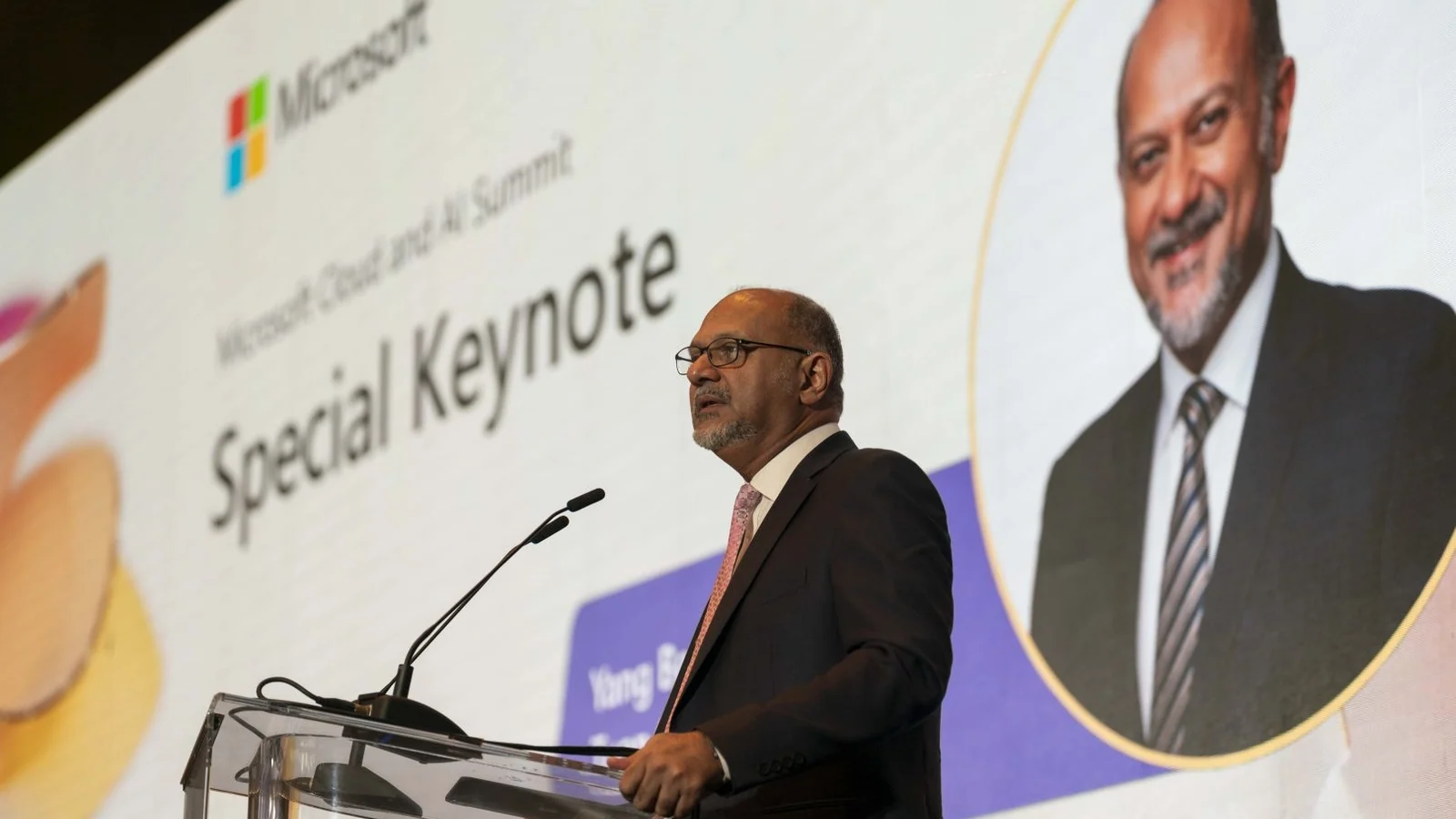 Digital Minister Gobind Singh Deo delivers the AIForMYFuture launch keynote in Kuala Lumpur