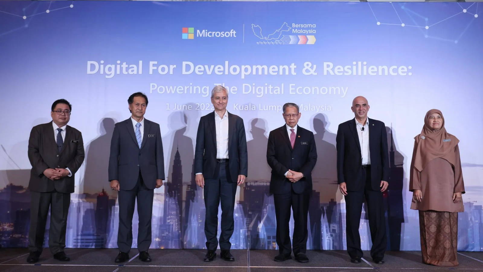 Malaysian government and Microsoft leaders at the 2022 MyDIGITAL GovTech partnership event in Kuala Lumpur